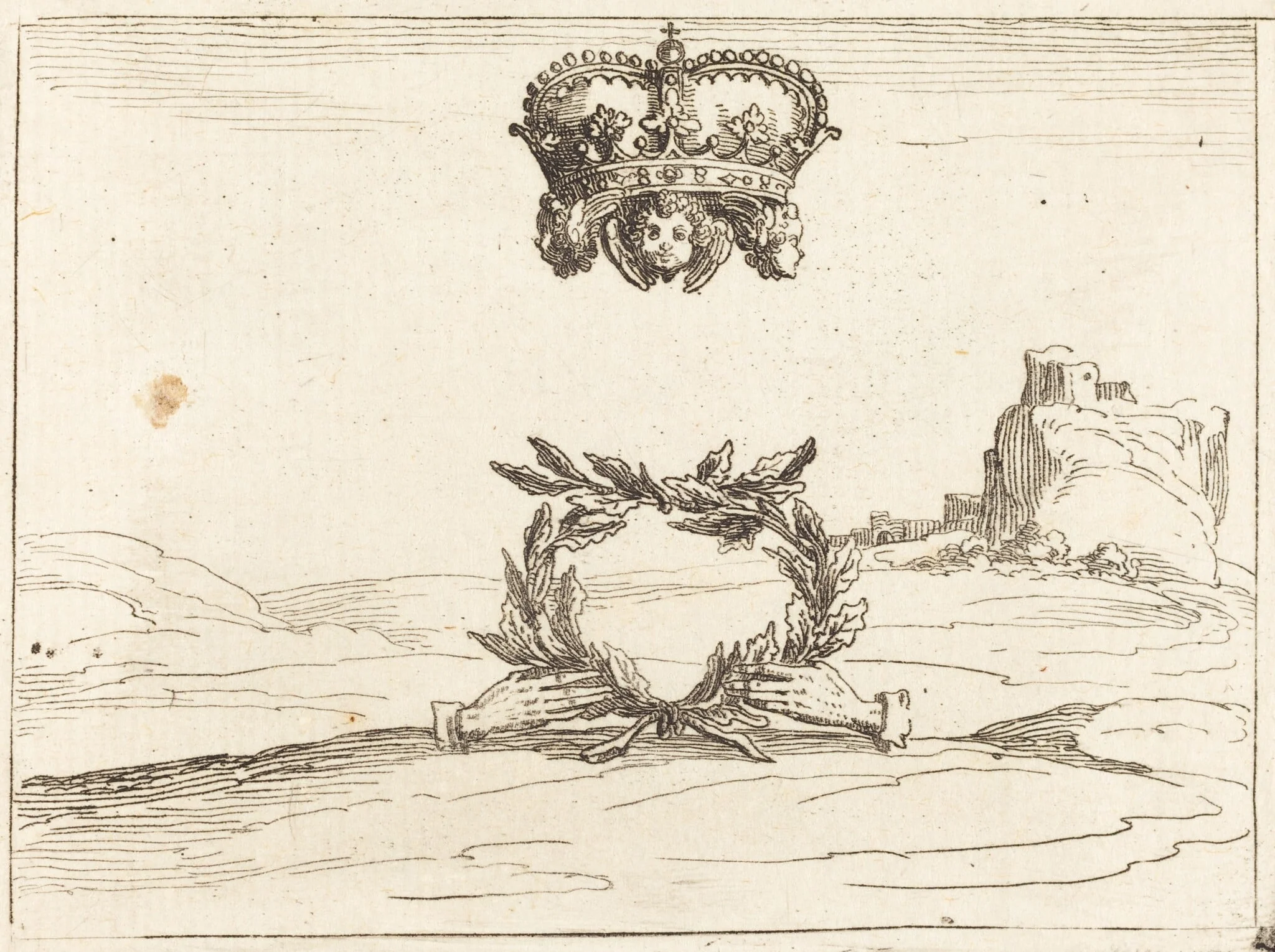 The Two Crowns, by Jacques Callot, ink, 1628