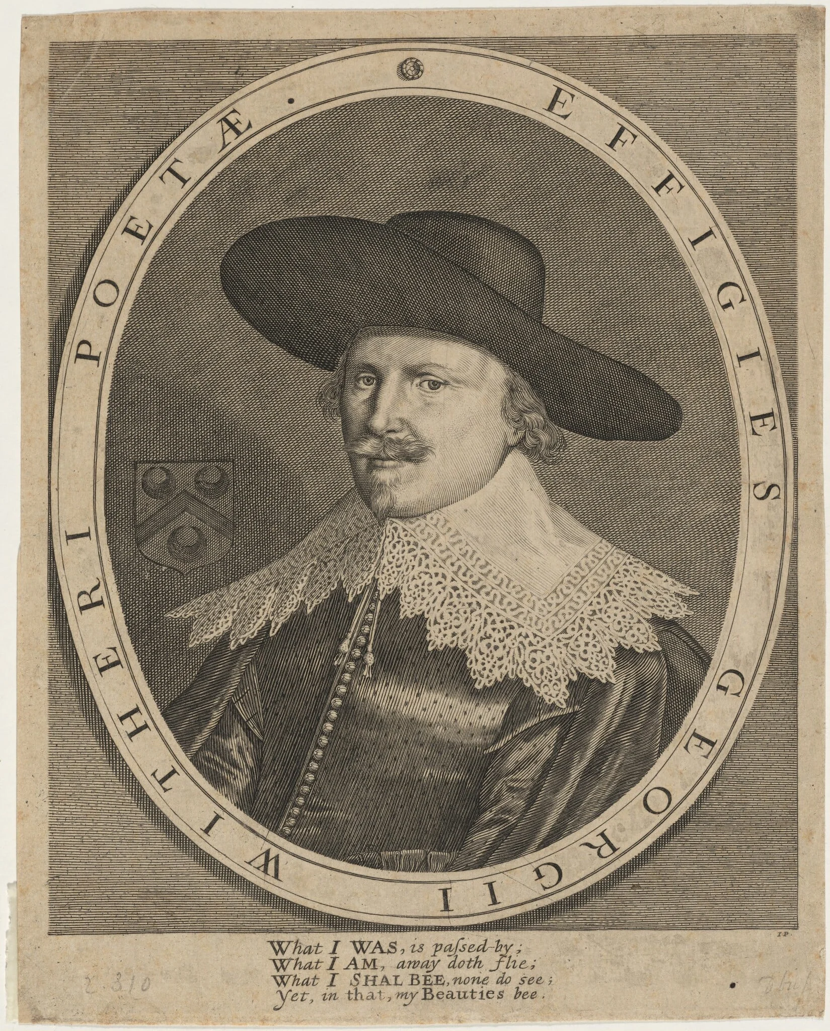 George Wither, Poet, by John Payne, ink, 1635