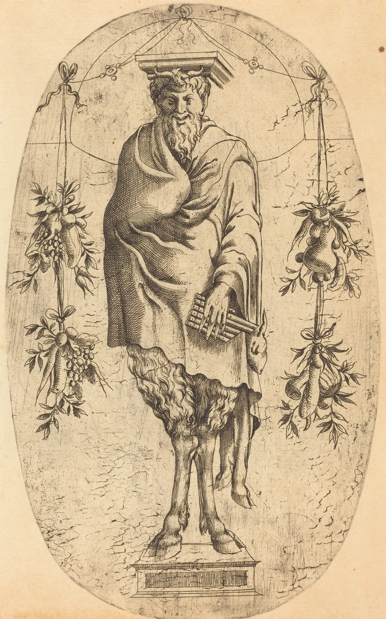 Pan, by Jean Mignon, ink, 1544