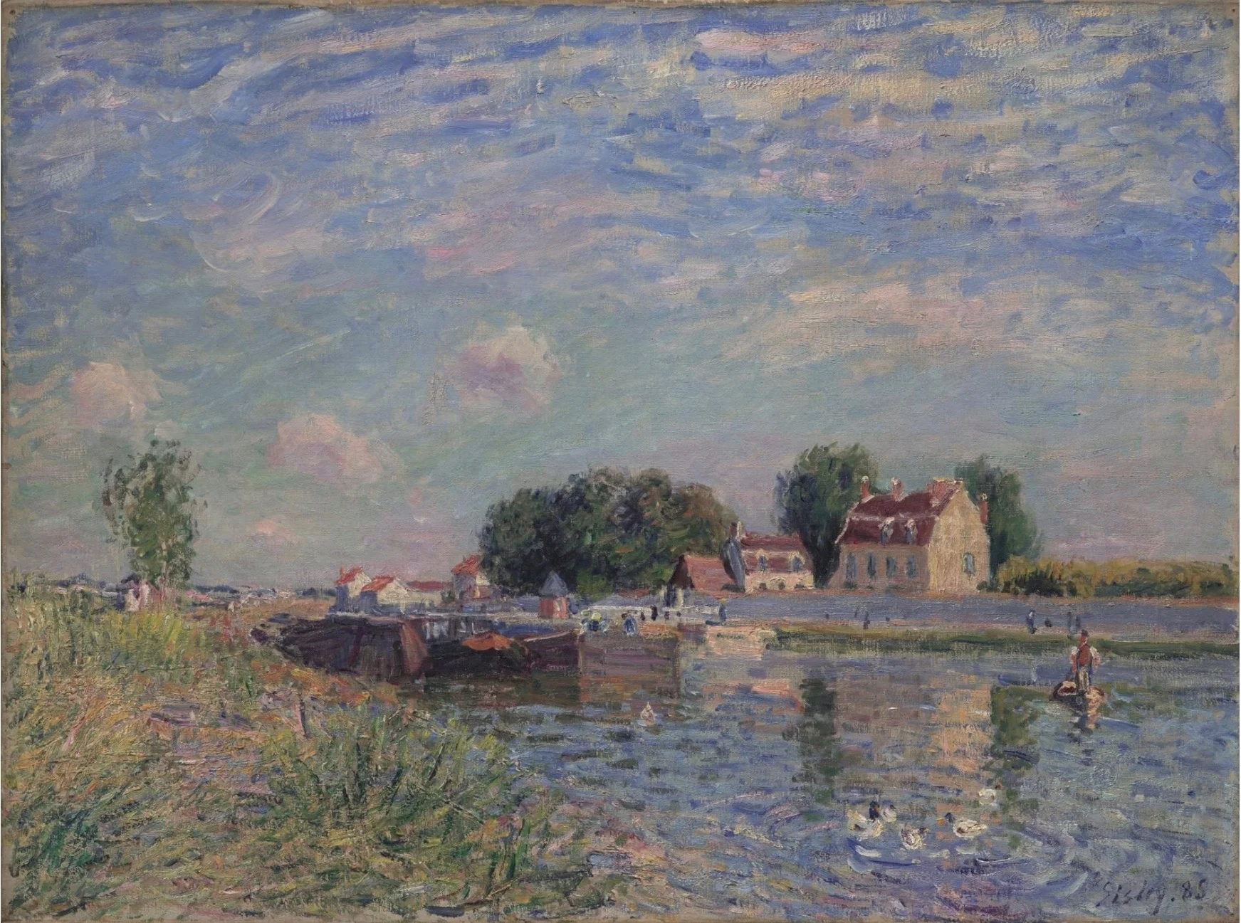 The Canal at Saint-Mammes, by Alfred Sisley, oil, 1893