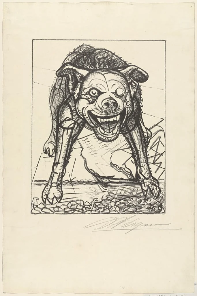 Untitled, by David Alfaro Siqueiros, ink, 1945