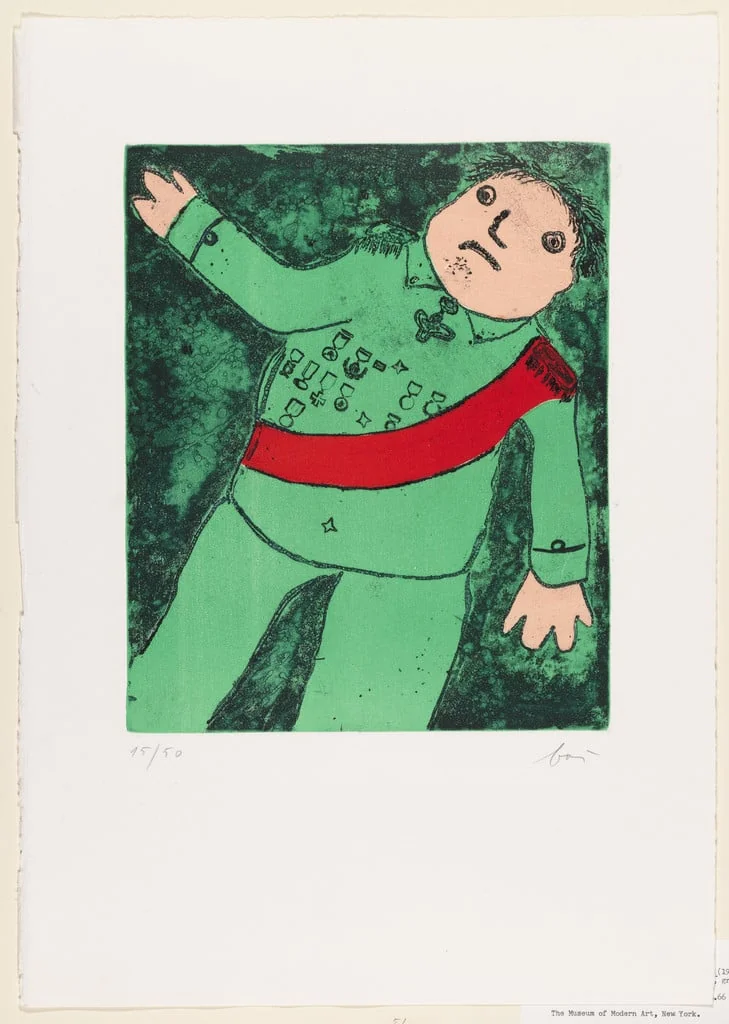 Untitled, by Enrico Baj, ink, 1965