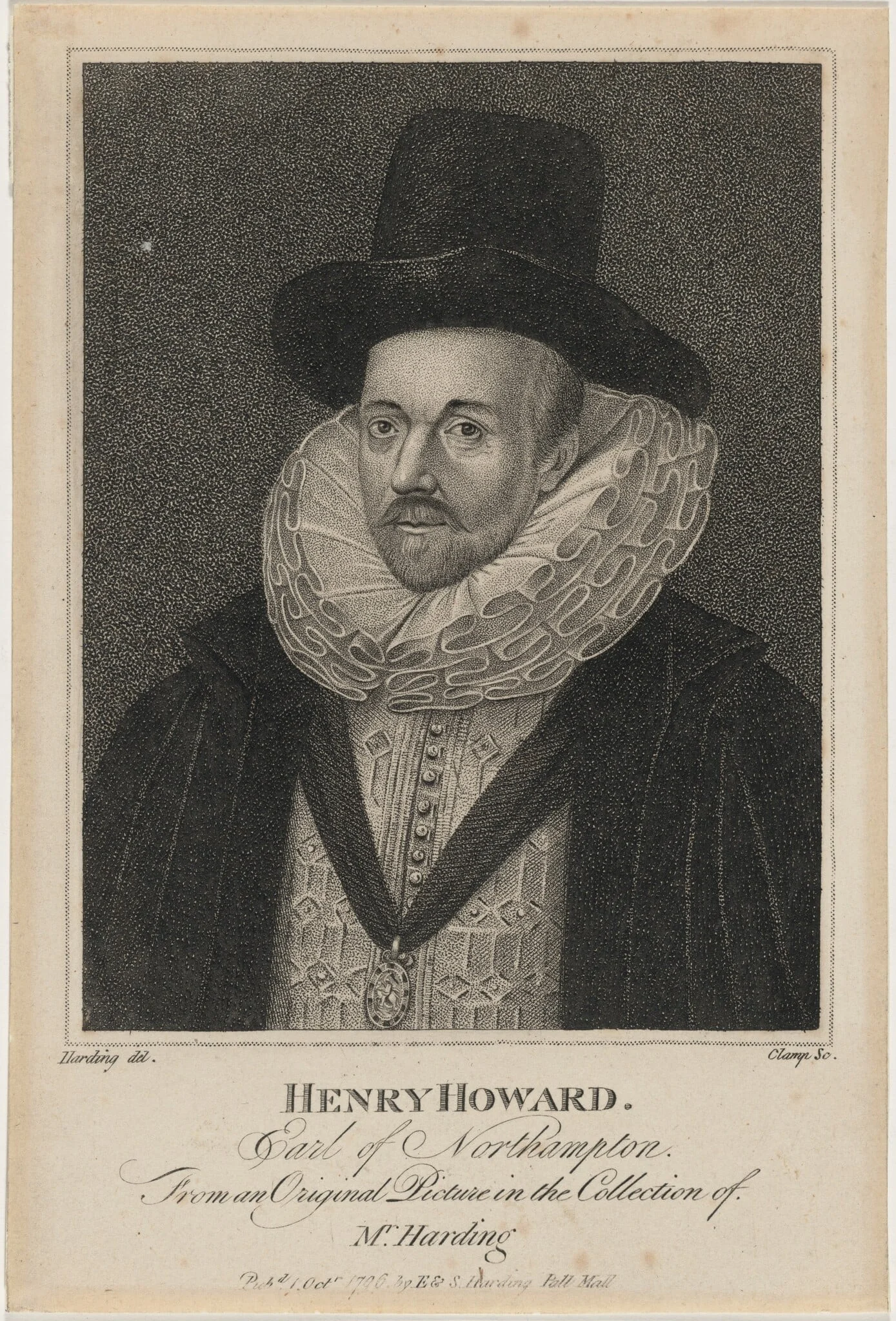 Henry Howard, Earl of Northampton, by R. Clamp, ink, 1796