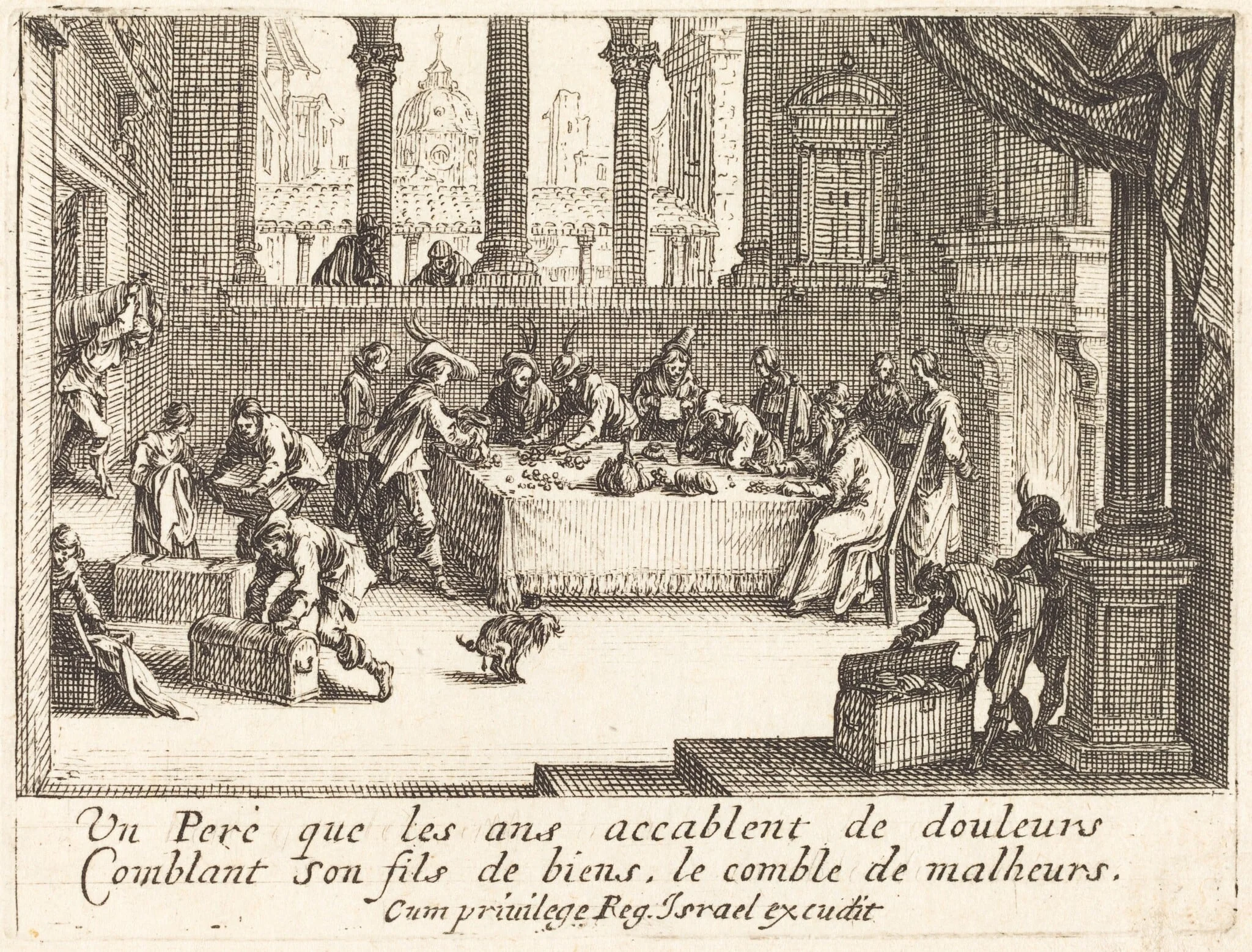 The Inheritance, by Jacques Callot, ink, 1635
