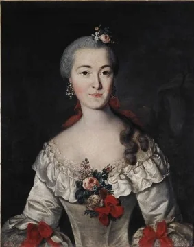 Portrait of M.I. Tatischeva, by David Luders, oil, 1759