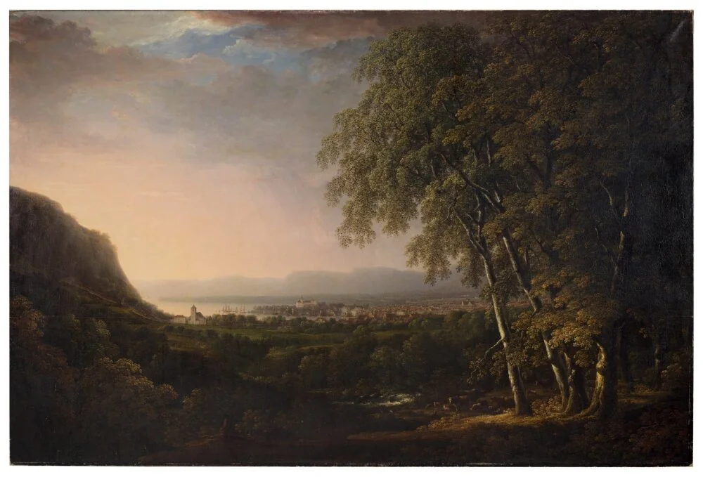 View of Kristiania (Oslo), by Carl Johan Fahlcrantz, oil, 1824