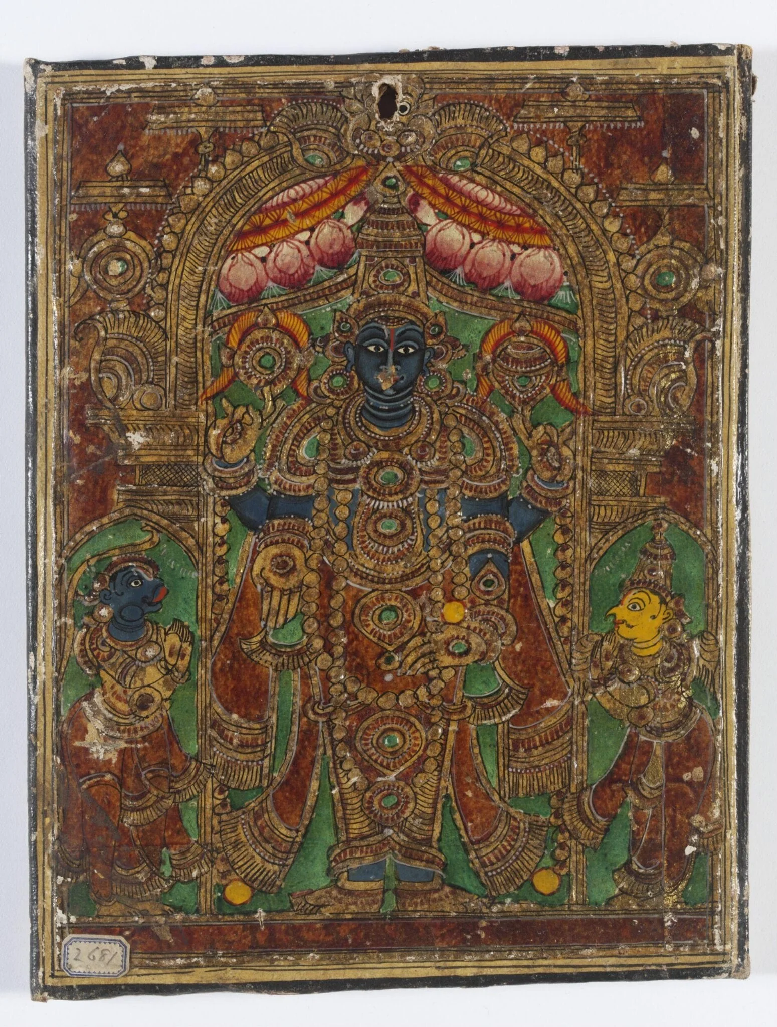 Vishnu, Garuda and Hanuman, by Unknown, paint, 1830