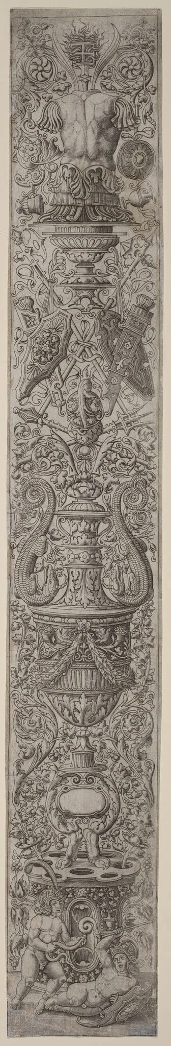 Ornament Panel: Two Children Wearing Helmets