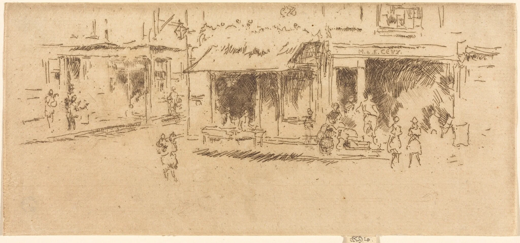 Saint James's Place, Hounsditch, by James McNeill Whistler, ink, 1887