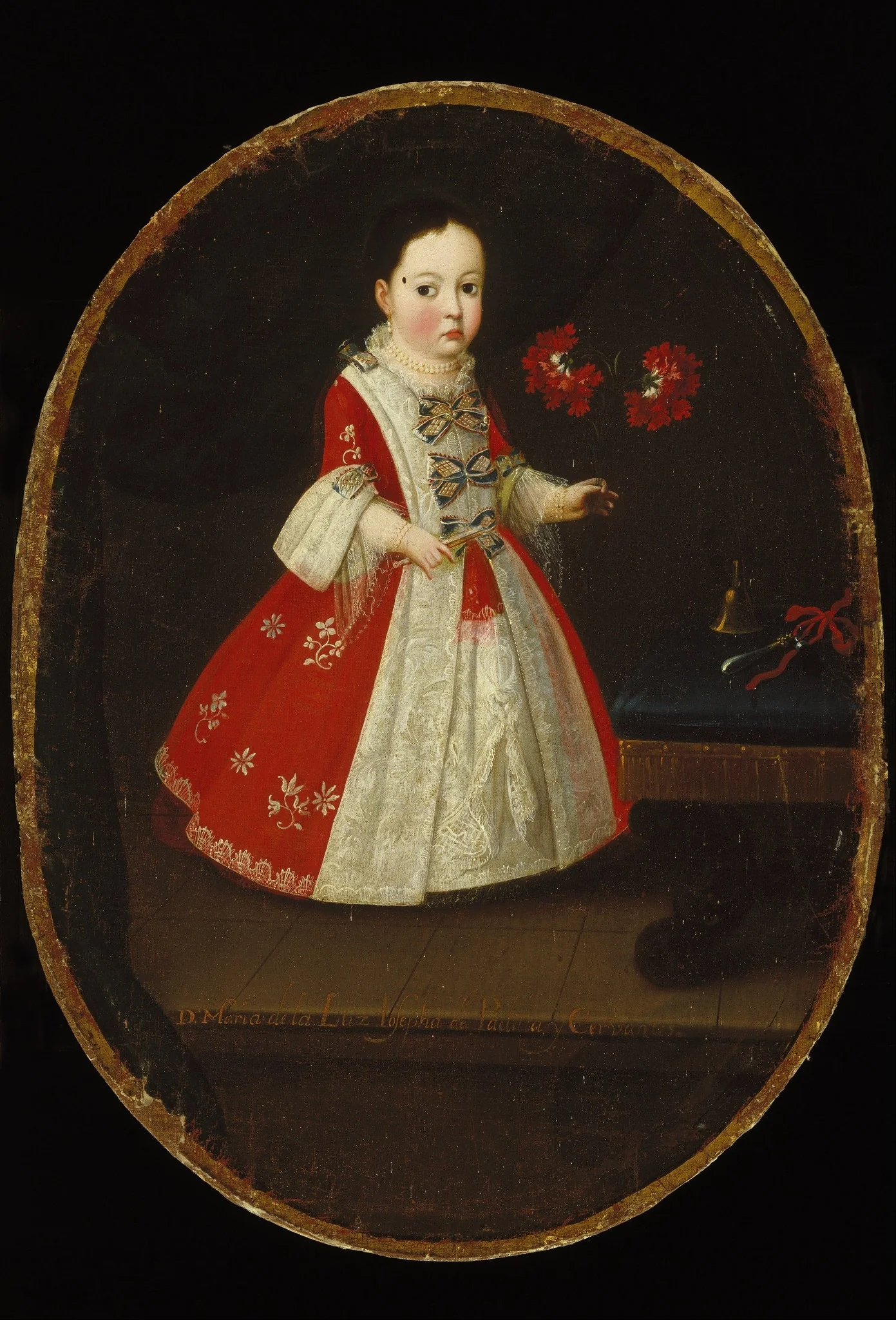 Doña María de la Luz Padilla y (Gómez de) Cervantes, by Nicolás Enríquez, oil, 1735