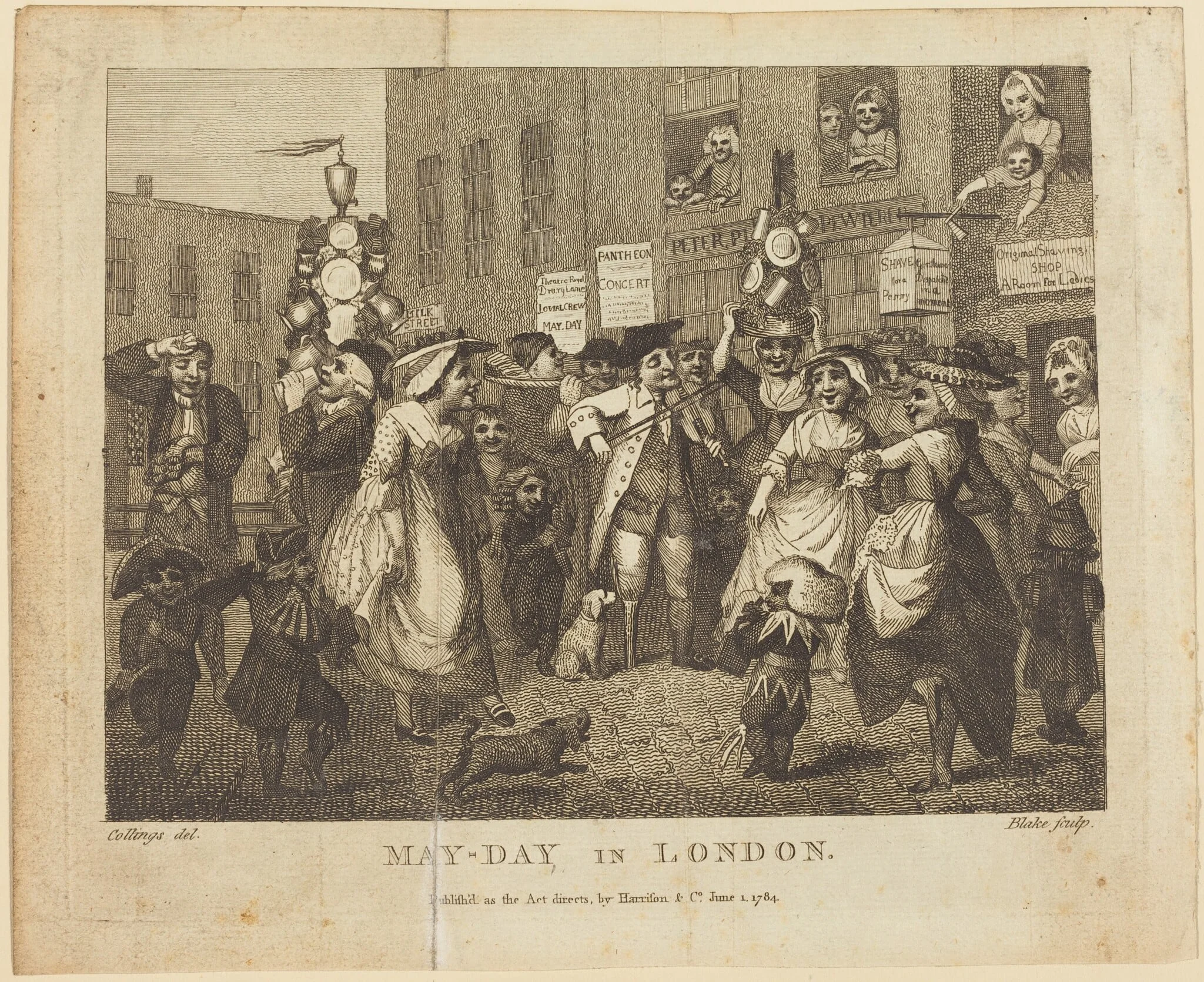 May-Day in London, by William Blake, ink, 1784