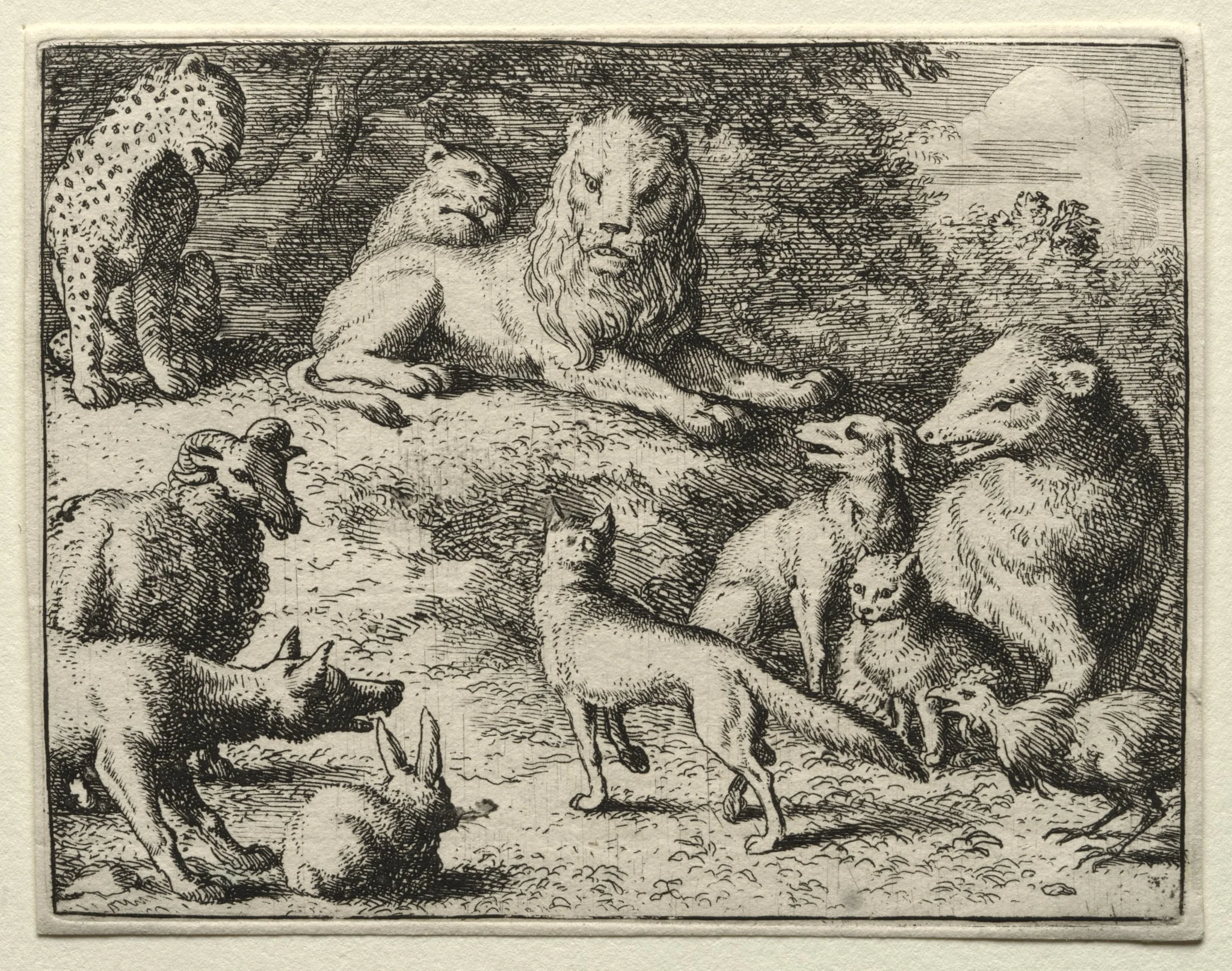 Reynard the Fox:  Reynard Appears at Court, by Allart van Everdingen, 1662