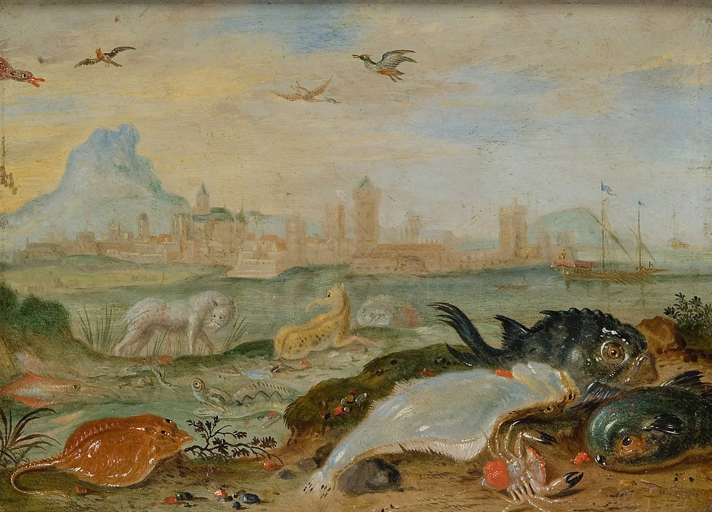 Ansichten aus den vier Weltteilen mit Szenen von Tieren: Candia (Iraklion, Kreta), by Ferdinand van Kessel the Elder, unspecified, 1682