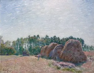 Haystacks at Moret - Morning light