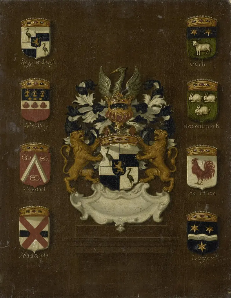 Coat of Arms of Jan van Reyersbergh with its eight quarterings