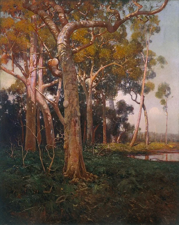 The golden splendour of the bush, by W. Lister Lister, oil, 1906