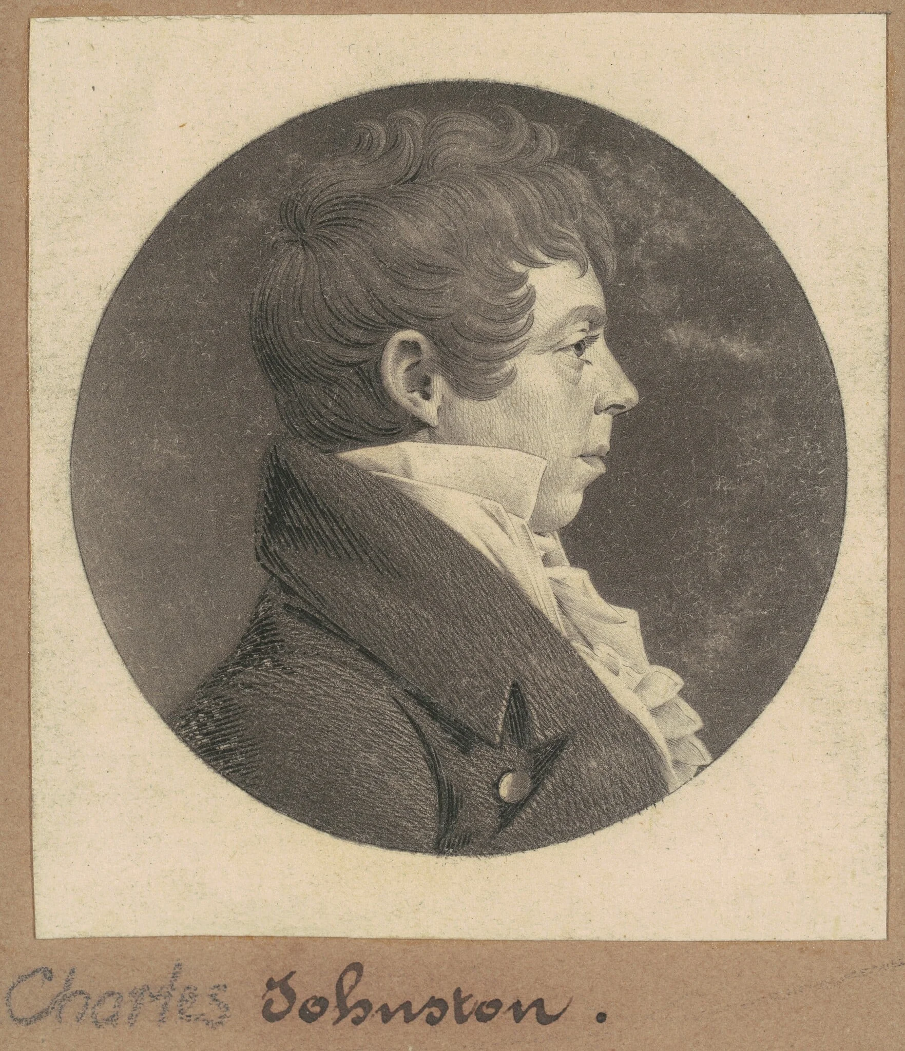 Charles Johnston, by Charles Balthazar Julien Févret de Saint-Mémin, ink, 1808