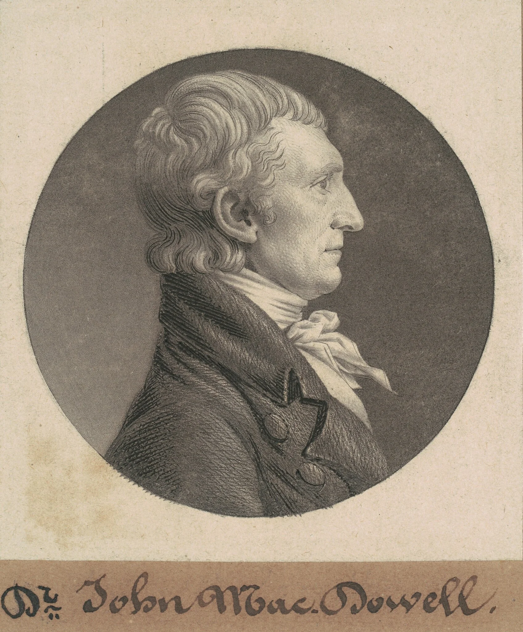 John McDowell, by Charles Balthazar Julien Févret de Saint-Mémin, ink, 1804