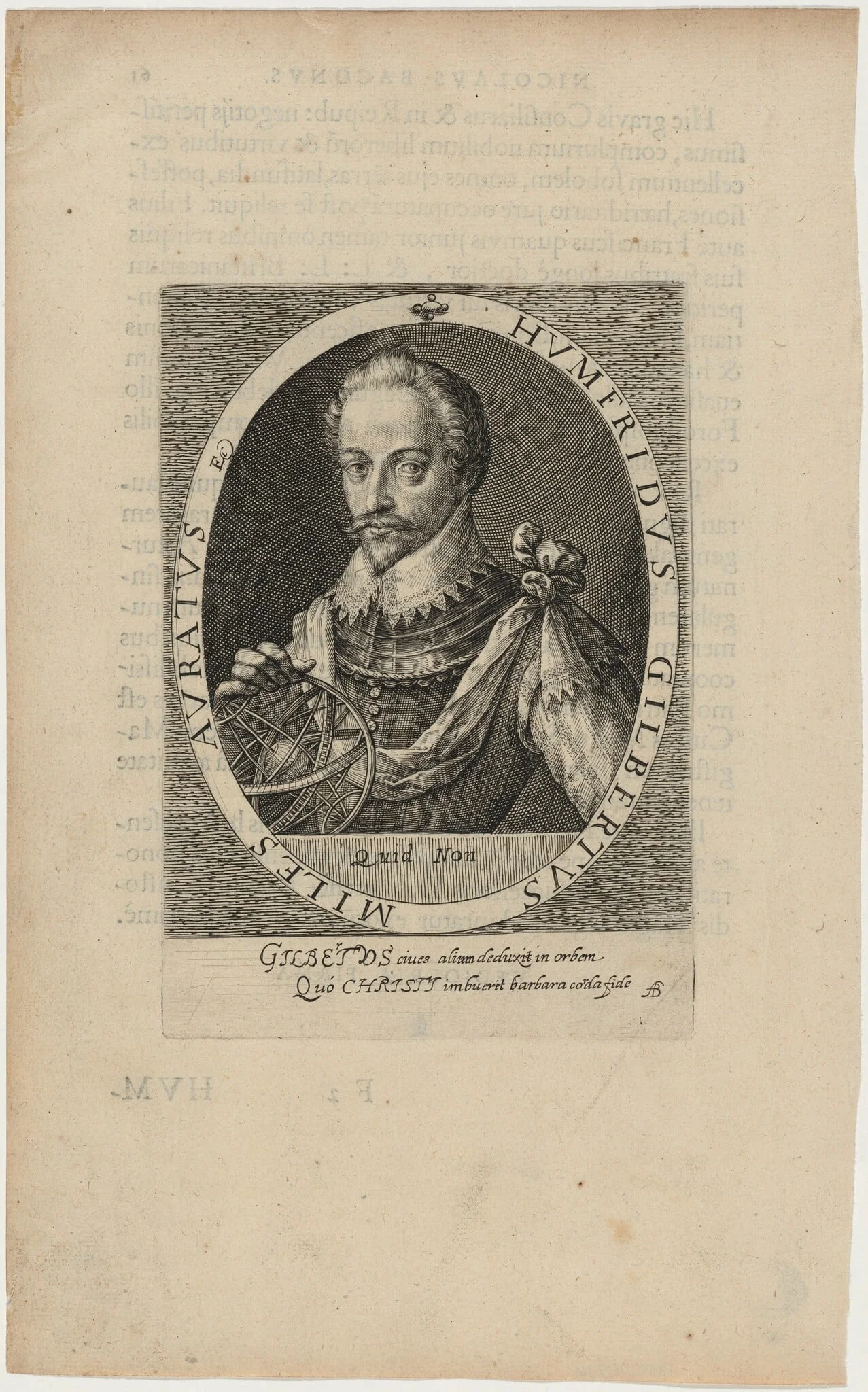 Sir Humphrey Gilbert, by Willem de Passe, ink, 1620