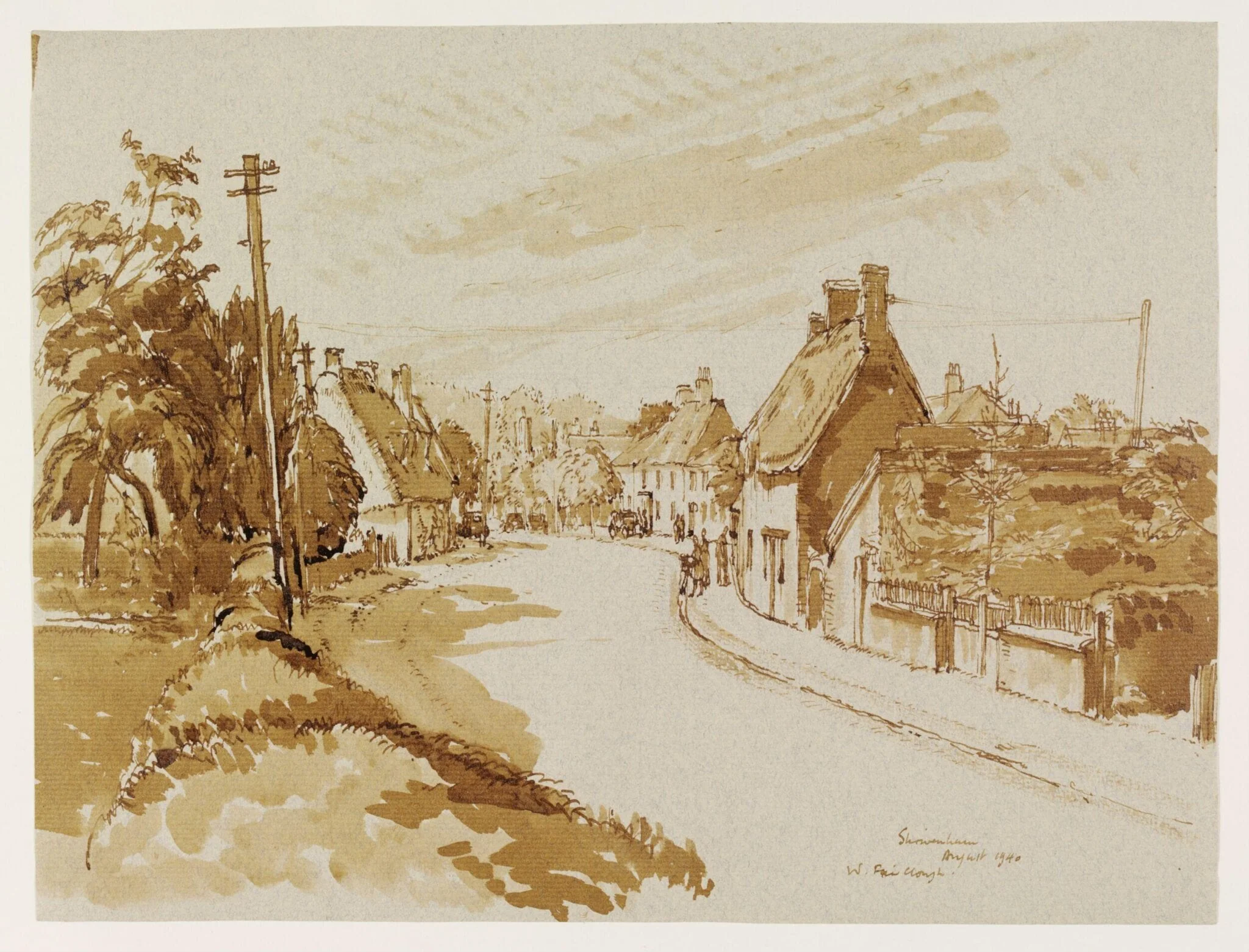Shrivenham, by Fairclough, watercolor, 1940