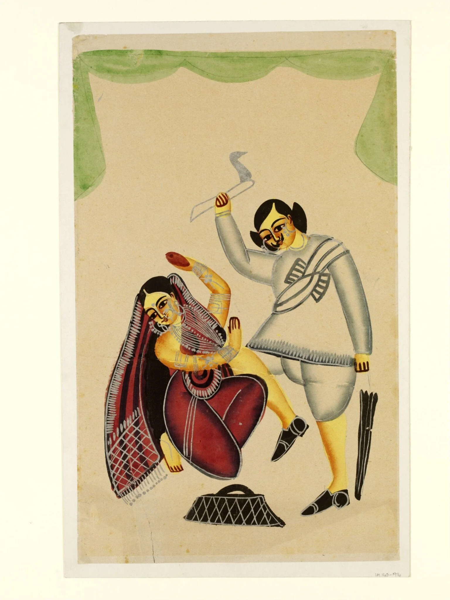 Nabin and Elokeshi, by Unknown, paint, 1890