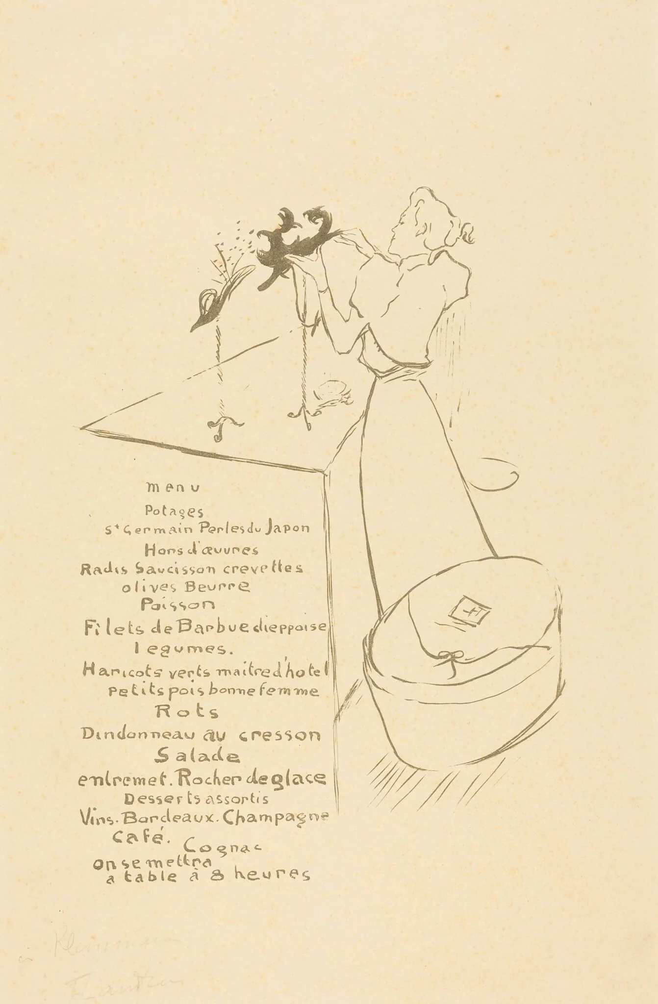 The Milliner (La Modiste - Renée Vert), by Henri de Toulouse-Lautrec, ink, 1893