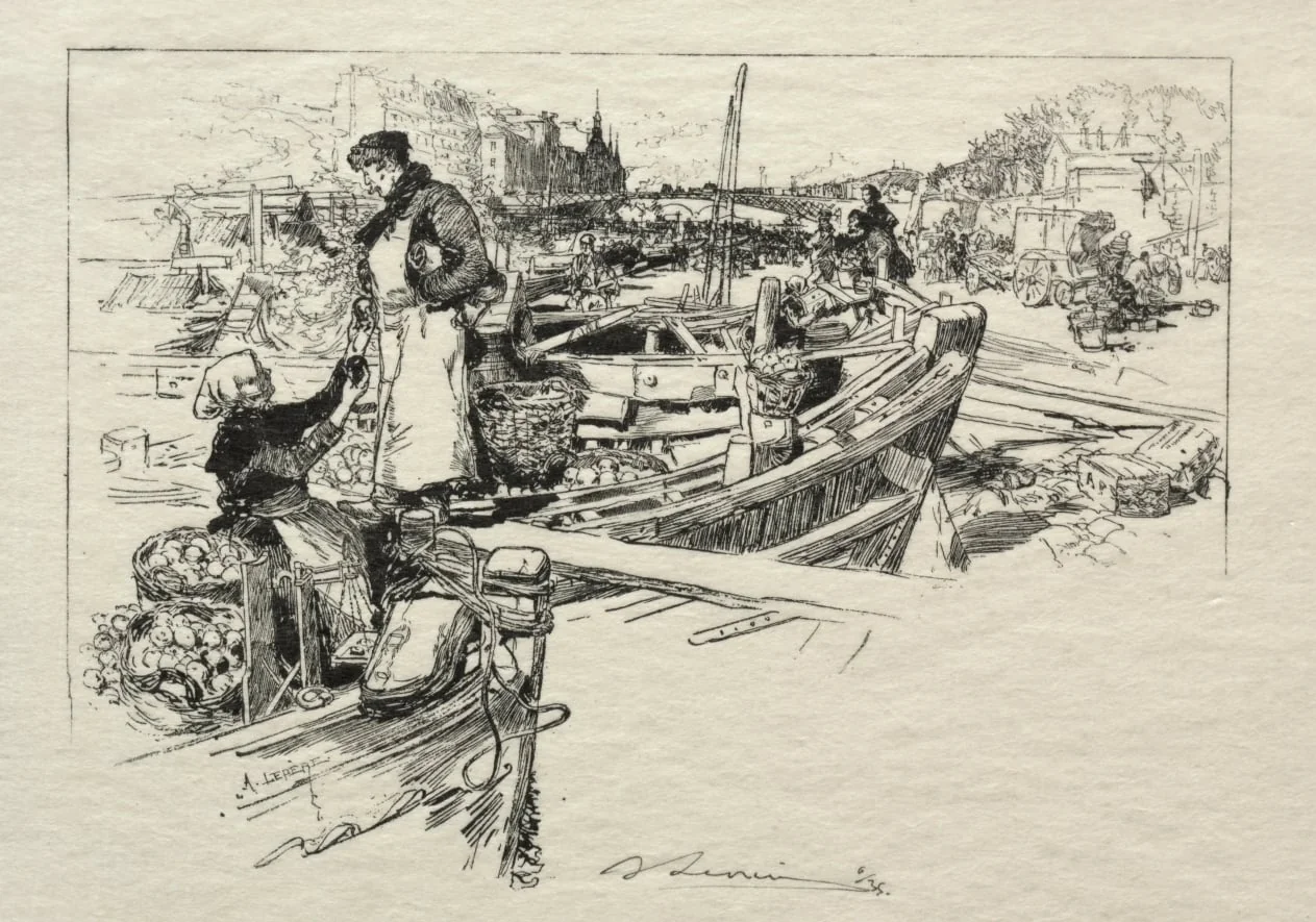 Le Marché aux Pommes, No. 1, by Auguste Lepère, 1890