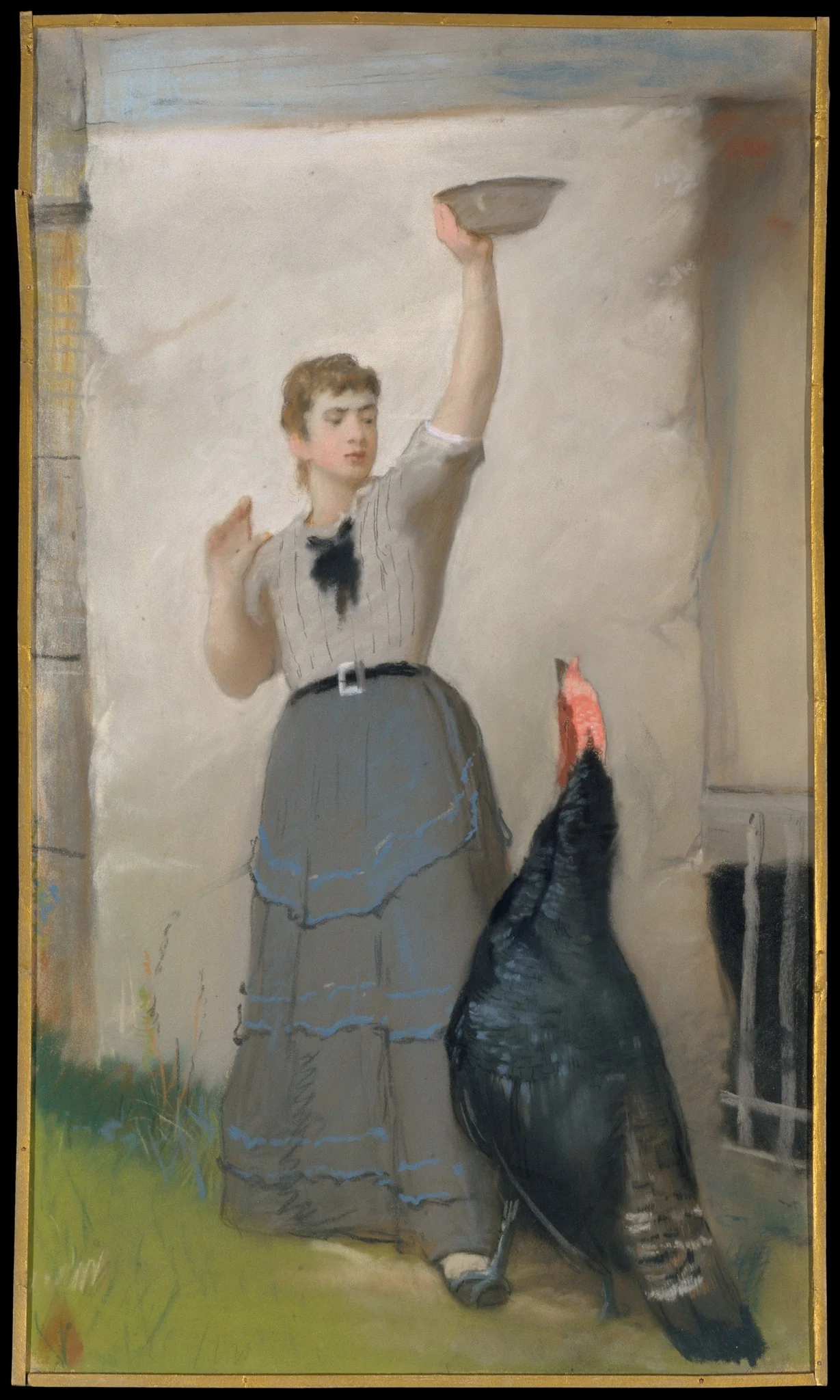 Feeding the Turkey, by Eastman Johnson, unspecified, 1872