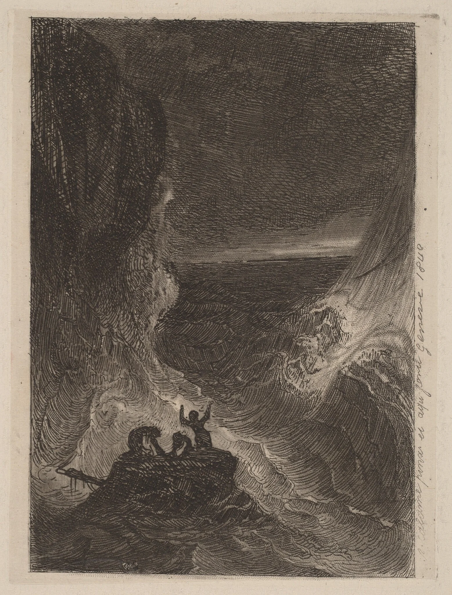 Shipwreck, by Alexandre Calame, ink, 1840