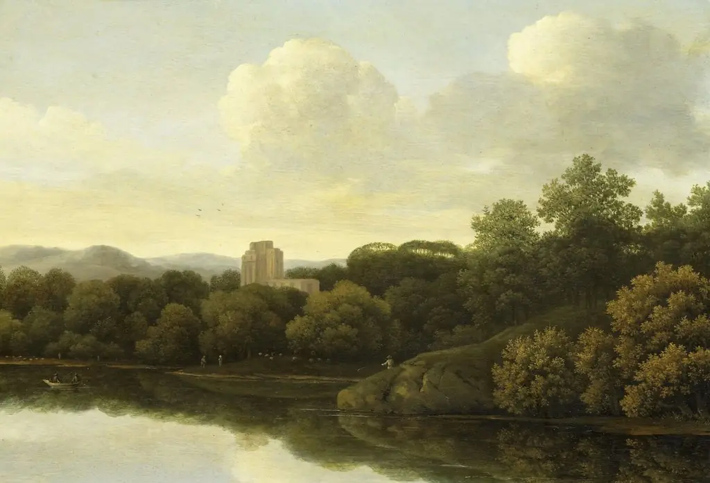Wooded landscape with a river