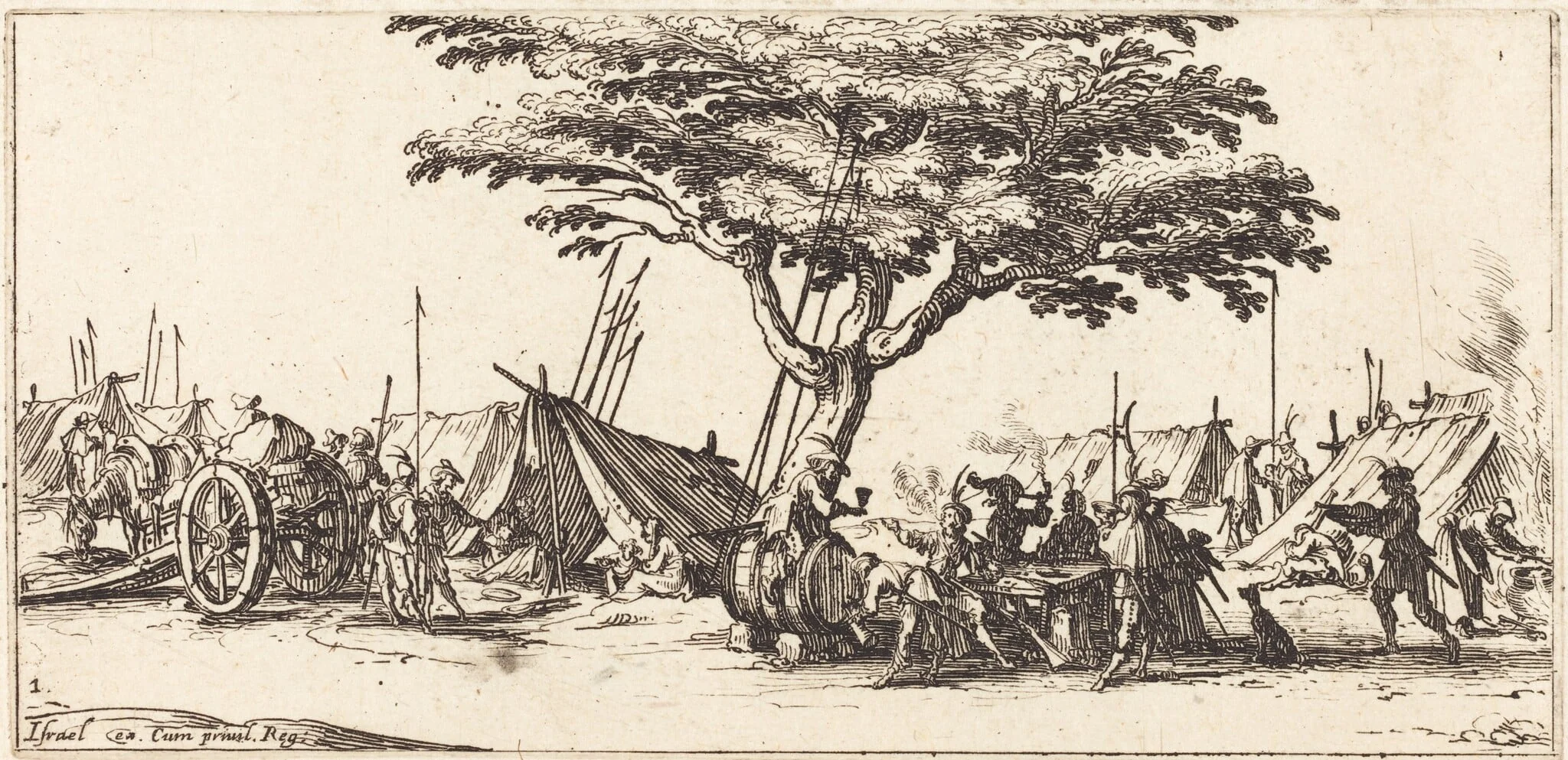 The Camp, by Jacques Callot, ink, 1633