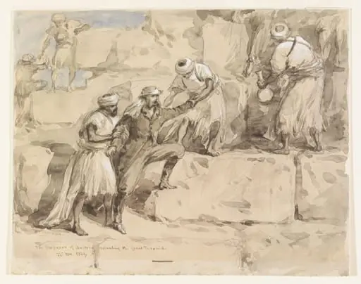 The Emperor of Austria ascending the Great Pyramid