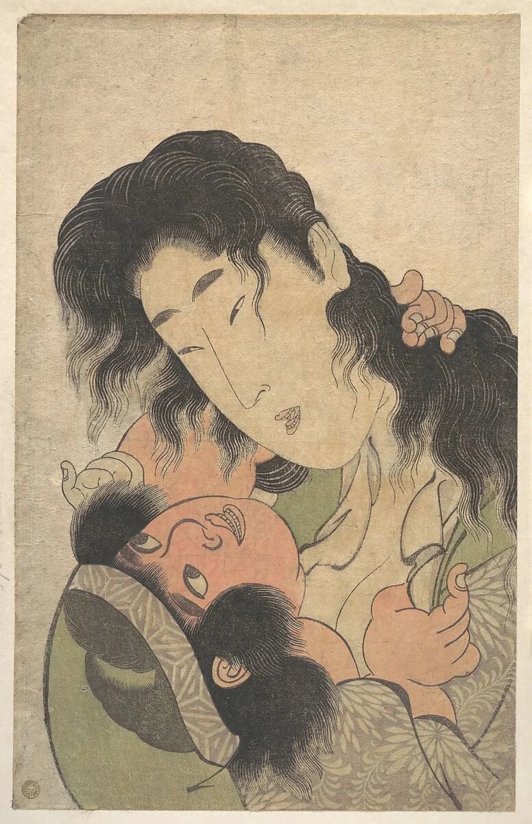 喜多川歌麿画  山姥と金太郎|Yamauba Playing with Kintarō, by Kitagawa Utamaro, ink, 1795