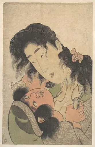 喜多川歌麿画  山姥と金太郎|Yamauba Playing with Kintarō