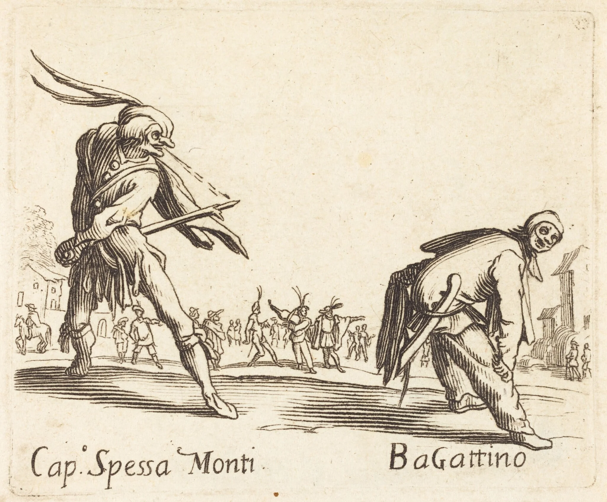 Cap. Spessa Monti and Bagattino, by French 17th Century, ink, 1622