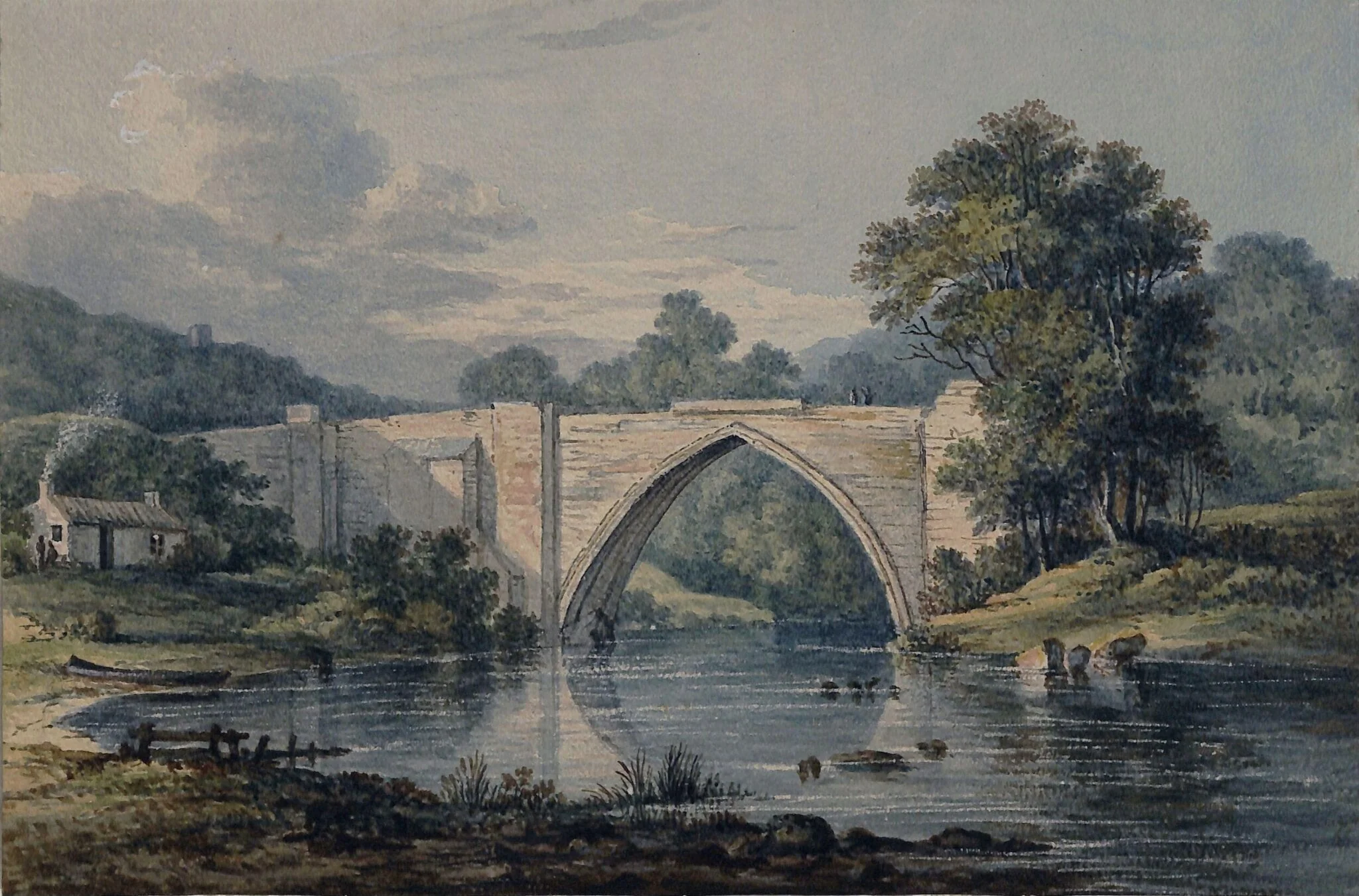 A bridge, perhaps the old bridge of Don, Aberdeen