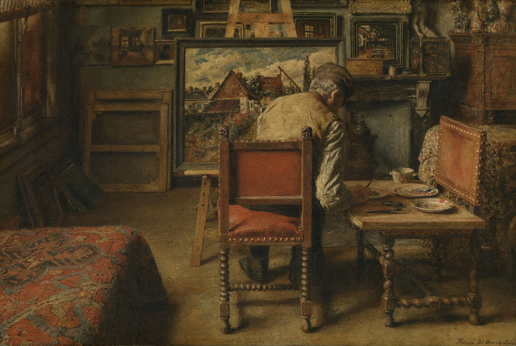 The Retoucher, by Henri de Braekeleer, oil, 1888