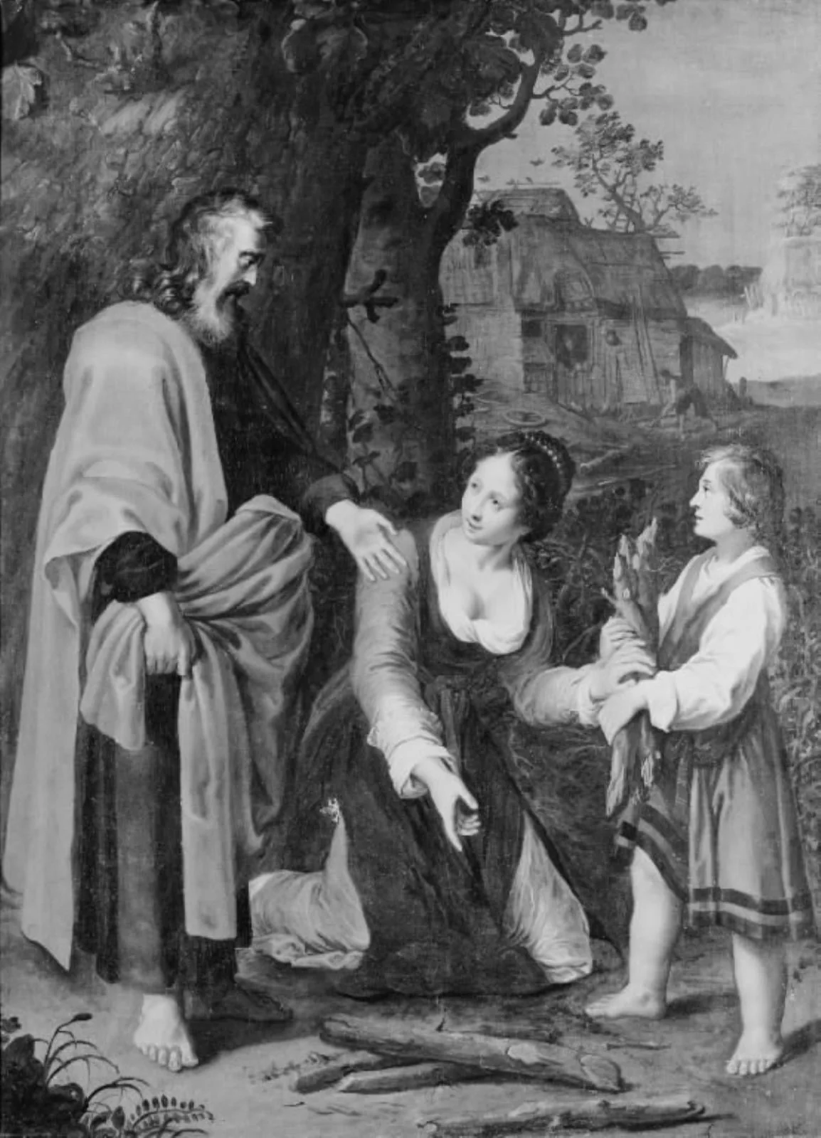 The Prophet Elisha and the Shunamite Woman, by Unknown, 1630