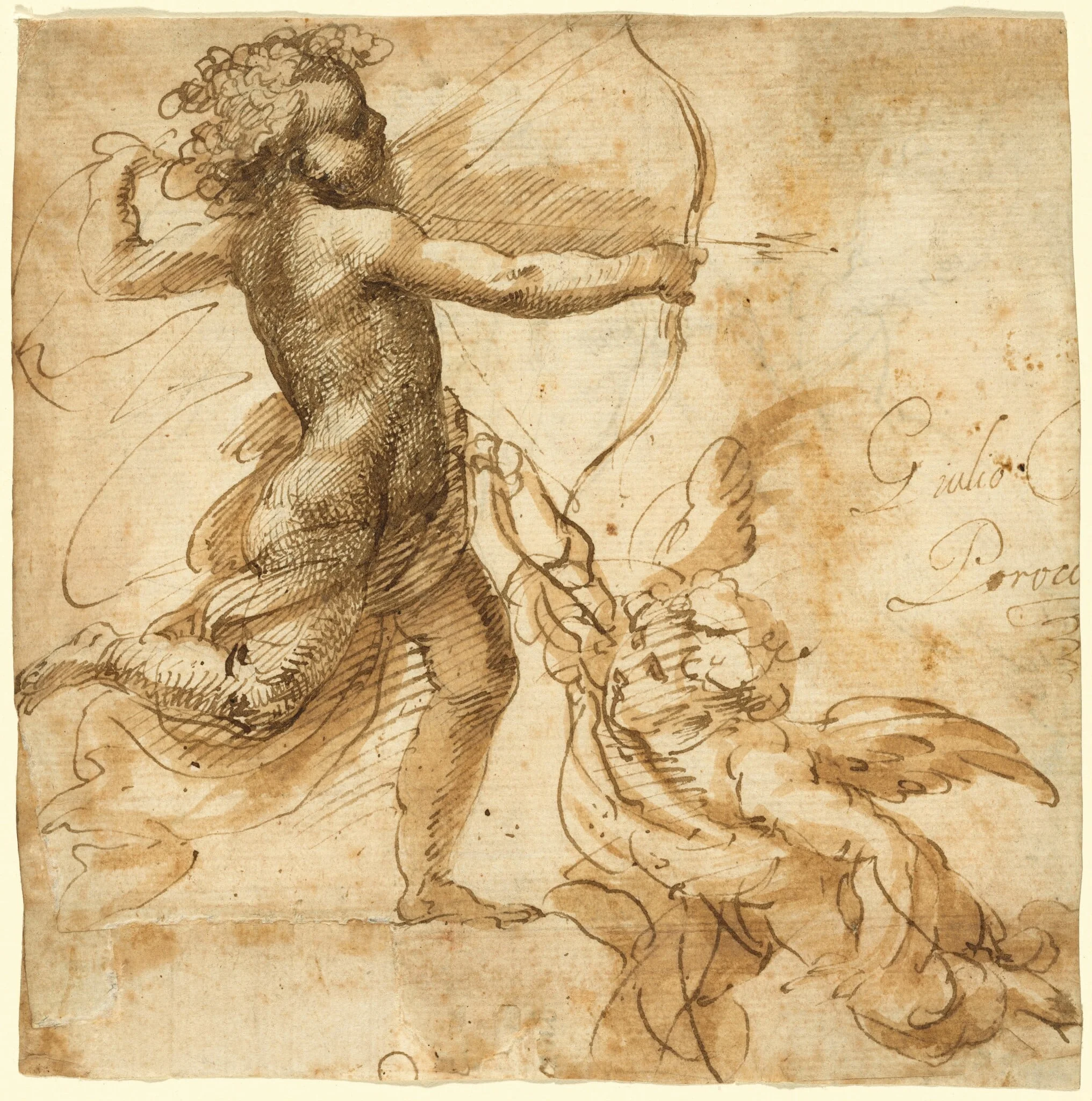 Cupid, by Giulio Cesare Procaccini, ink, 1615