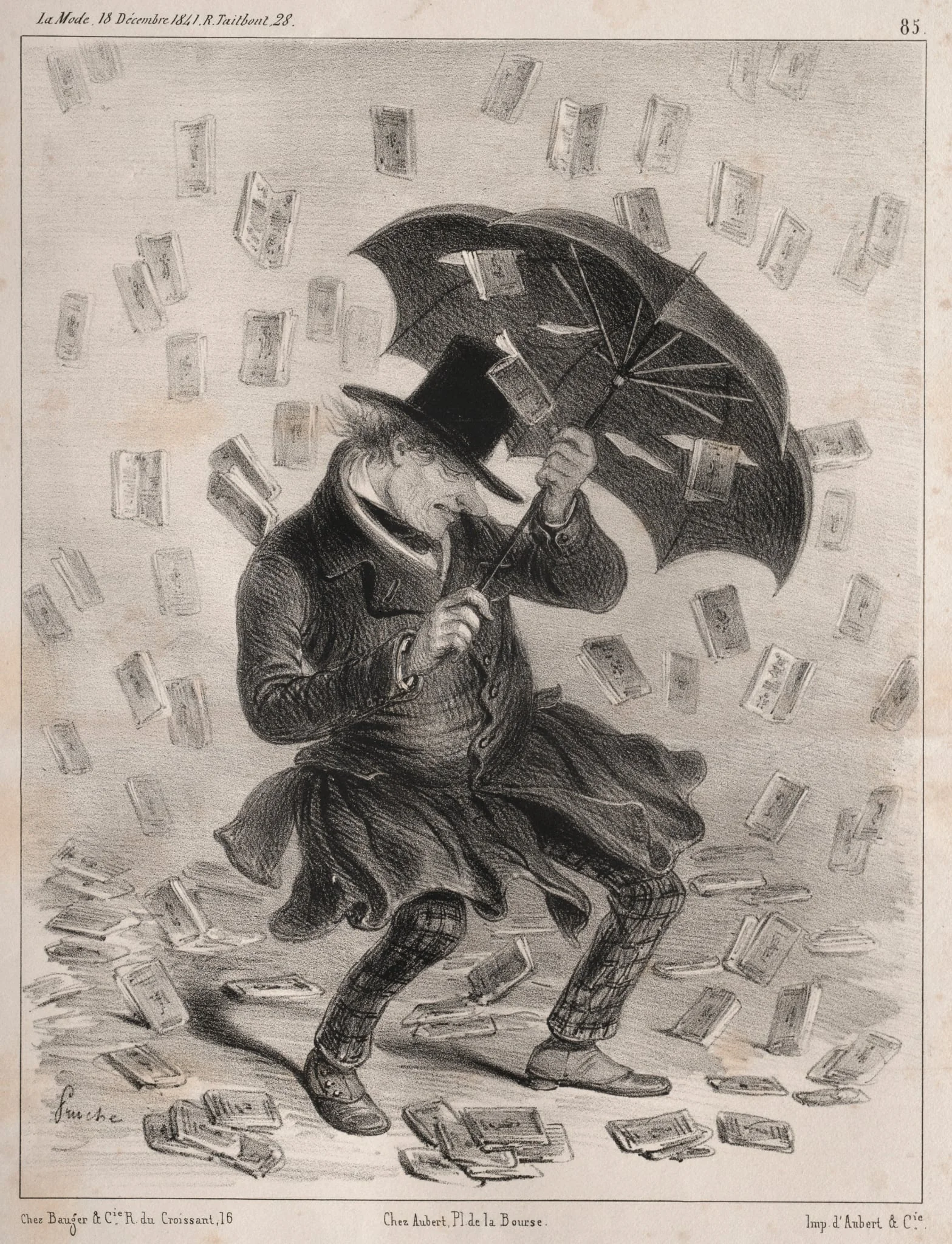 Actualités:  Comment!  on ne fera pas des processions pour faire changer ce temps là?....., by Clémente Pruche, 1840