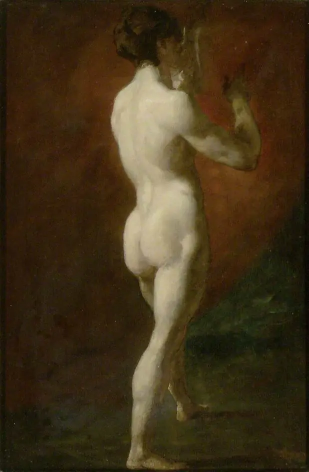 Standing female Nude seen from behind
