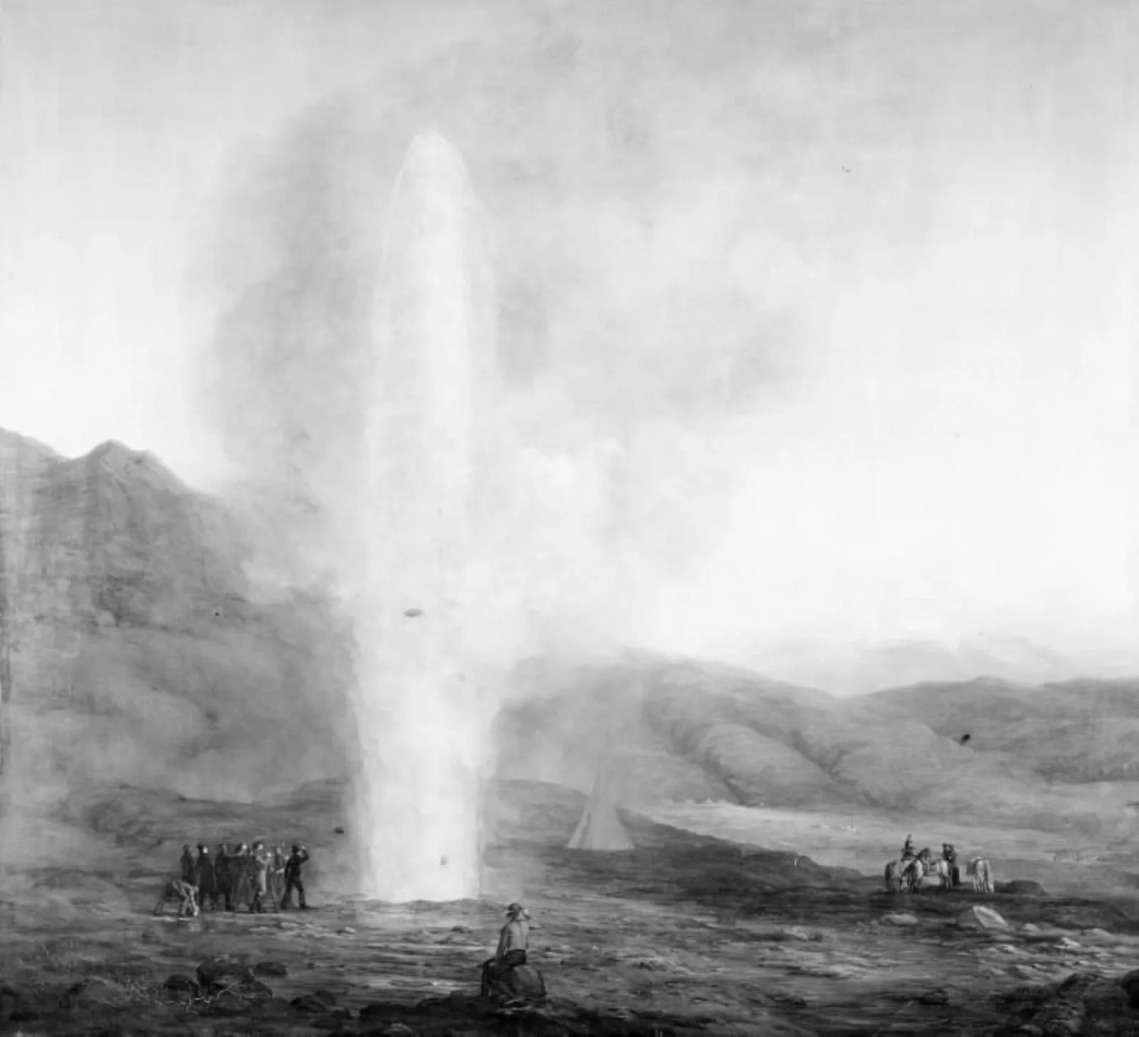 Lille Geysir på Island, by Unknown, 1836