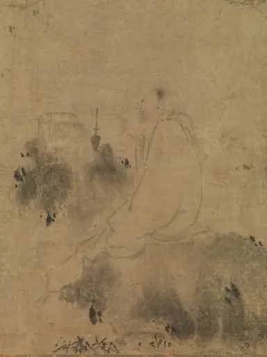 南宋  傳直翁   藥山李翱問道圖    軸|Meeting between Yaoshan and Li Ao