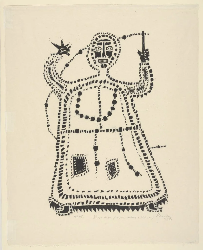 Untitled, by Jerzy Panek, ink, 1958