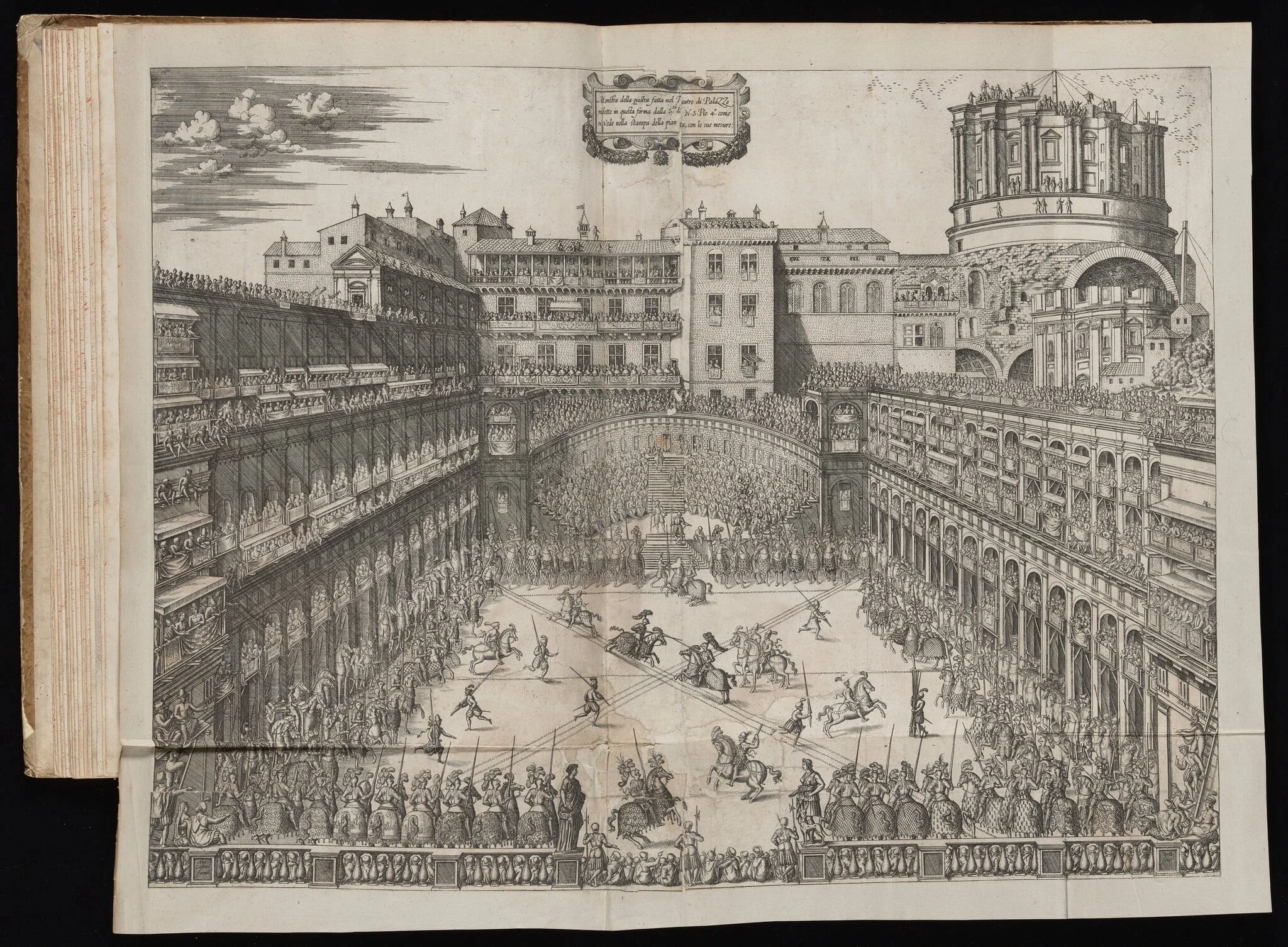 Monstra della Giostra [A Tournament in the Cortile Belvedere], by Monogrammist HCB, ink, 1565