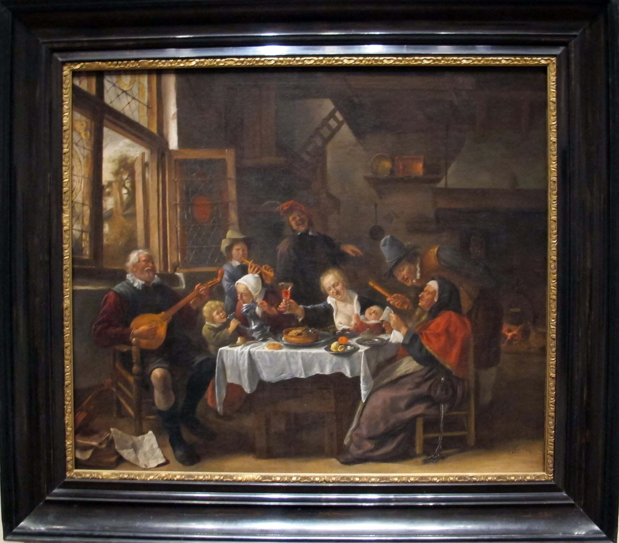 As the Old Sing, So Pipe the Young, by Jan Steen, oil, 1673