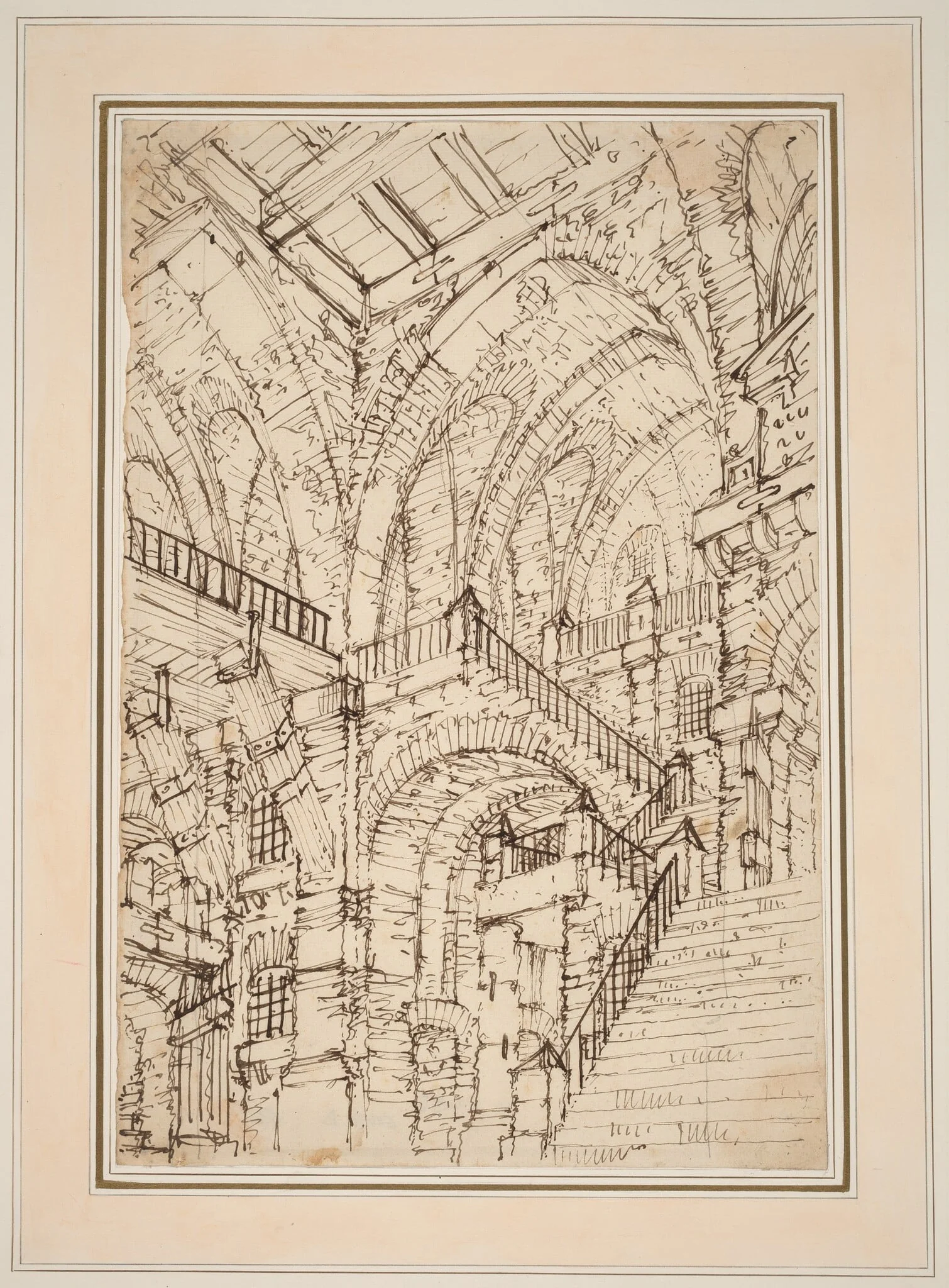 A Prison Interior with a Monumental Staircase
