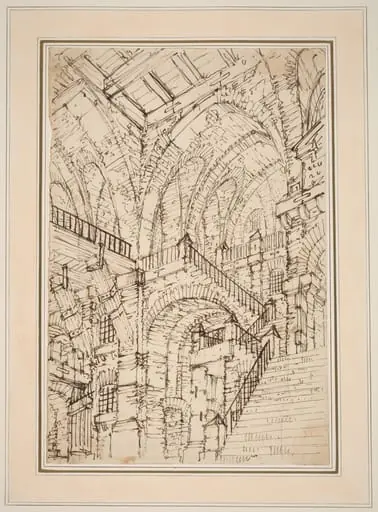 A Prison Interior with a Monumental Staircase