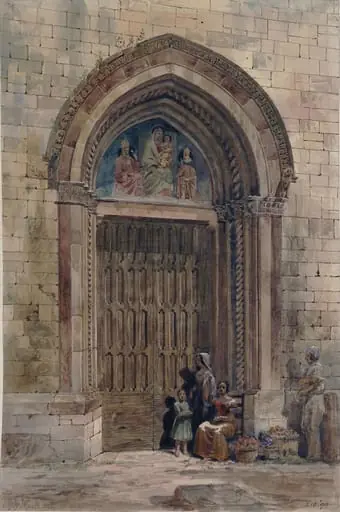 Church doorway, Spoleto, Italy