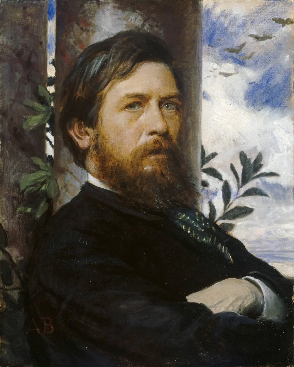Self-portrait, by Arnold Böcklin, oil, 1873